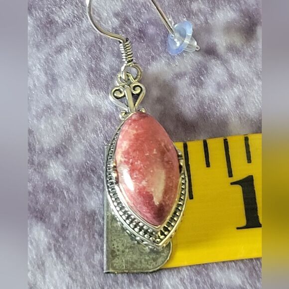 Norwegian Thulite Dangling Earrings - Picture 8 of 13